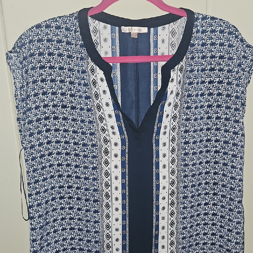 Skies Are Blue Graphic Relaxed Blouse